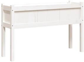 Floreira de jardim c/ pernas 110x31x70 cm pinho maciço branco