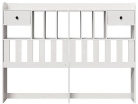 Cabeceira com arrumação 140 cm madeira de pinho maciça branco