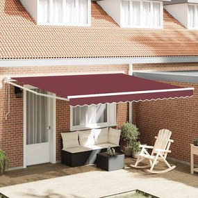 vidaXL Toldo retrátil automático 400x300 cm bordô