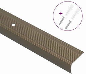 Perfis para degraus 10 pcs Castanho 67 cm Alumínio