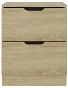 Mesas cabeceira 2pcs 40x40x50cm contraplacado carvalho sonoma