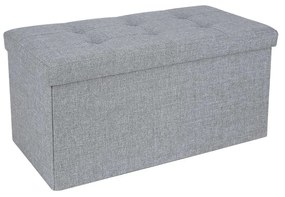 Banco-caixote de armazenamento dobrável em tecido | SONGMICS | 76 x 38 x 38 cm | cinzento | LSF47G.
