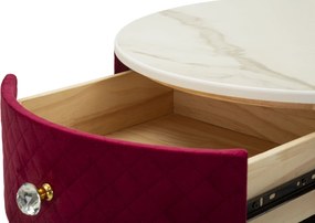 MESA DE CABECEIRA/TOCADOR COM PUFF Ø 52x70 - 36x39 CM VERMELHO E DOURADO