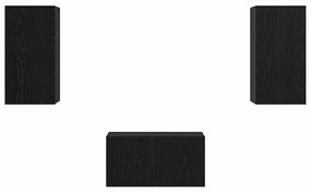 Conjunto de móvel de TV 3 pcs Carvalho Preto 60 x 30 x 30.5 cm
