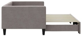 Sofá-cama com gavetão 90x200 cm tecido cinzento-acastanhado