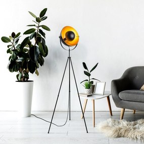 Candeeiro de Pé Mixed – Preto e Dourado – 62 x 45 x 160 cm