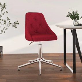 vidaXL Cadeira de escritório giratória tecido vermelho tinto