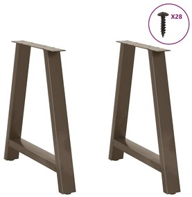 Pés de mesa de jantar em formato A, 2 peças, 80x (72-73) cm, aço