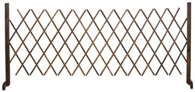 Outsunny Cerca de Madeira Extensível Barreira de Segurança para Cães Retrátil Multiuso para Decoração de Jardim Pátio 225x30x106cm Marrom