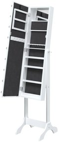 Espelho de pé com luzes LED 34x37x146 cm branco