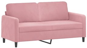 3 pcs conjunto de sofás veludo rosa