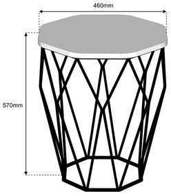 Mesa de Apoio Sofya – Noz Preto – 46cm x 57cm x 46cm