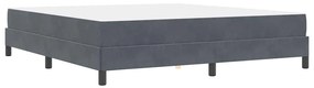 Cama box spring com colchão Cinza Escuro 180 x 200 cm Veludo