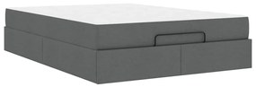 Estrutura da Cama Cinzento escuro 140 x 200 cm tecido
