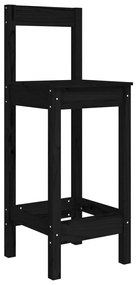 Cadeiras de bar 2 pcs 40x41,5x112 cm pinho maciço preto