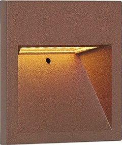 Candeeiro de parede moderno castanho ferrugem quadrado incluindo LED IP54 - Gem