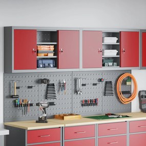 Conjunto de gabinete e painel de ferramentas de 4 peças montado na par
