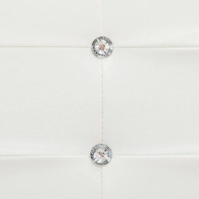 Estrutura de cama 160x200 cm couro artificial branco