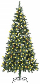 Árvore de Natal artificial com pinhas pré-iluminada 210 cm