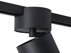 Foco moderno preto para sistema de calha monofásico GU10 70mm - Iconic Roto Moderno