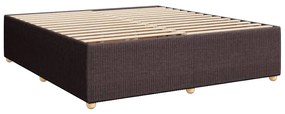 Estrutura de cama sem colchão 180x200 cm tecido castanho-escuro