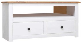 vidaXL Móvel canto TV 93x49x49 cm madeira pinho maciça Panama branco