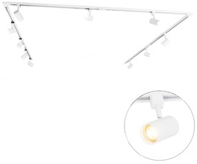 Sistema de trilhos moderno monofásico com 10 focos brancos - Jeana Moderno