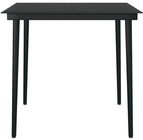 3 pcs conjunto de jantar para jardim preto