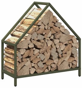 Suporte para lenha aço laminado a frio verde azeitona