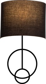 Aplique de Parede Asaf – Preto – 15 x 24 cm