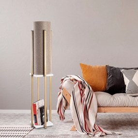 Candeeiro de Pé 7134 – Branco e Dourado – 25 x 25 x 130 cm