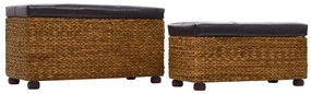 Conjunto de bancos 2 pcs erva marinha castanho