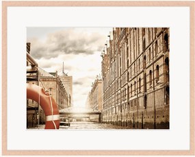 Impressão digital emoldurada The Old Speicherstadt In Hamburg
