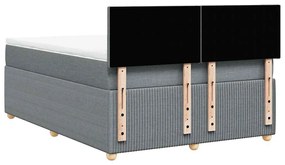 Cama com molas/colchão 140x190 cm tecido cinzento-claro