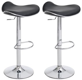 Conjunto de 2 bancos de bar Shanghai 45 x 71-91 x 45 cm Preto