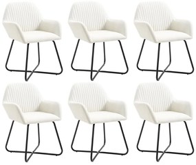 vidaXL Cadeiras de jantar 6 pcs tecido cor creme