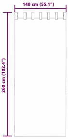 Cortinas de voile com laços 2 pcs cinzento-escuro 140x260 cm