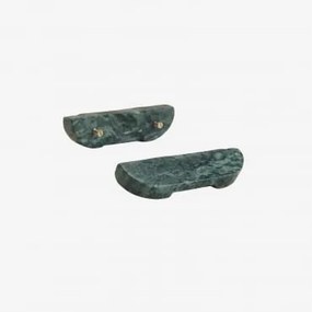 Pack De 2 Puxadores Em Pedra Natural Tinesla ↔︎ 16 Cm & Mármore Verde Udaipur - Sklum