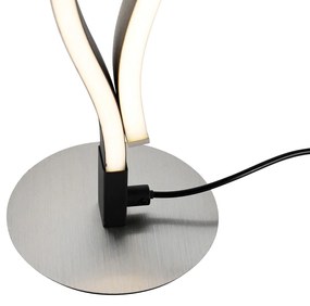 Design tafellamp zwart met zilver incl. LED dimbaar - Blaze Design