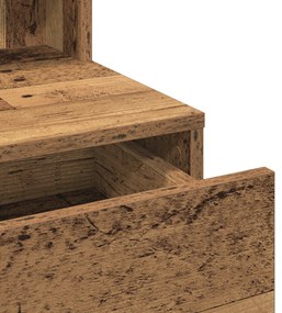 Mesa de Maquilhagem com Espelho e Luzes LED Madeira Antiga