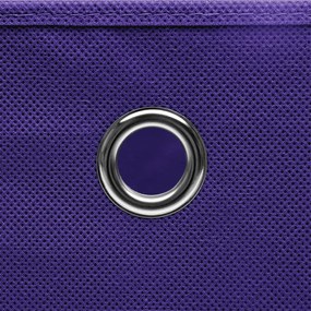 Caixas de arrumação com tampas 4 pcs 28x28x28 cm roxo