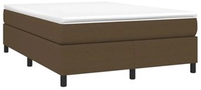 Estrutura de cama 140x190 cm tecido castanho-escuro