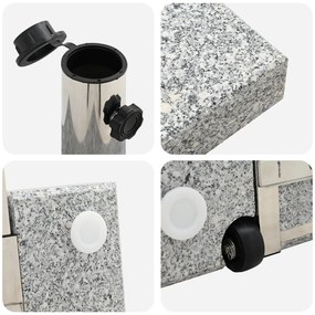 Base de Guarda-Chuva com Rodas com Pega Cinza Granito 29 kg Quadrada