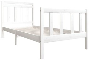 Estrutura de cama 90x200 cm madeira maciça branco