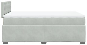 Cama boxspring com colchão 120x190 cm veludo cinzento-claro