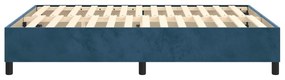 Estrutura de cama sem colchão 140x190 cm veludo azul-escuro