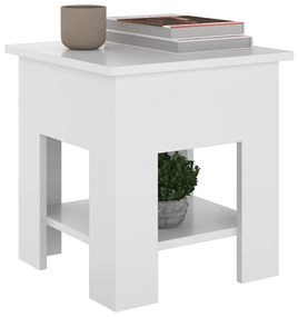 Mesa de centro 40x40x42 cm madeira processada branco brilhante