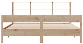 Cama com estante sem colchão 200x200 cm pinho maciço