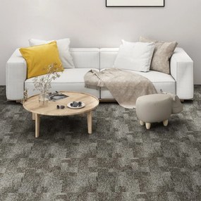 vidaXL Ladrilhos de carpete para pisos 20 pcs 5 m² cinzento