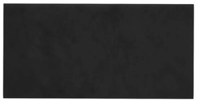 Painel de parede 12 pcs 30x15 cm veludo 0,54 m² preto